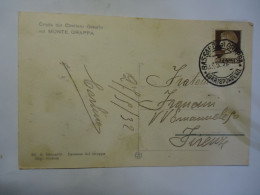ITALY  POSTCARDS  1932 MONTE GRAPPA  POSTMARK BASSANO DI GRAPA - Other & Unclassified