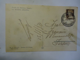 ITALY  POSTCARDS  1932 MONTE GRAPPA  POSTMARK BASSANO DI GRAPA - Autres & Non Classés