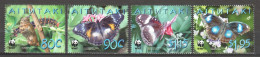 Aitutaki 2008 Mi 778-781 MNH WWF - BUTTERFLIES - Unused Stamps