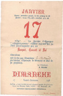 13 MARSEILLE Invitation Originale 17/01/1897 Banquet,concert Et Bal Sté D'épargne "L'Assurance"  241 - Tickets - Vouchers