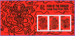 Christmas Island 2024. Lunar New Year Of The Dragon Calendar Sheetlet Pack   MNH** - Christmaseiland