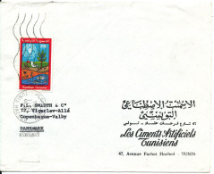 Tunisia Cover Sent To Denmark 13-11-1984 Single Franked - Tunisie (1956-...)