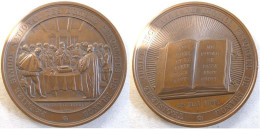 Médaille En Cuivre 1er Synode Des Églises Reformées De France 1859, Par Bovy - Andere & Zonder Classificatie