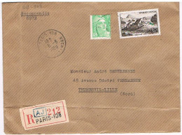 PARIS108 Lettre Recommandée Cachet Manuel Du 8/5/1950 S/ YT 809 & 843 Gandon & Gerbier De Jonc  (243) - 1921-1960: Moderne