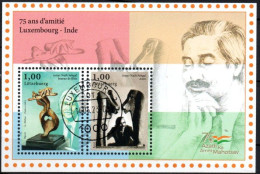 Luxembourg , Luxemburg 2023, MÄRZAUSGABE, BLOCK 75 ANS D'AMITIE LUXEMBOURG - INDE,  GESTEMPELT, OBLITERE - Used Stamps