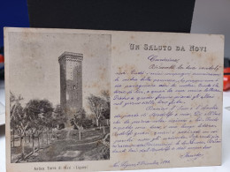 Cartolina Una Saluta Da Novi, Provincia Alessandria, Antica Torre 1899 - Alessandria