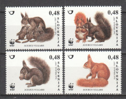 Slovenia 2007 Mi 640-643 MNH - WWF - SQUIRREL - Unused Stamps