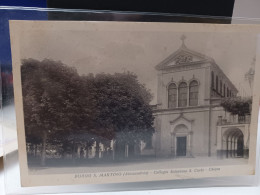 Cartolina Borgo San Martino Provincia Alessandria ,collegio Salesiano S.Carlo, Chiesa 1935 - Alessandria