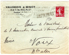 1928  "  VAUGEOIS & BINOT  PARIS "  CAD PARIS 50 Rue St Denis  Envoyée à VOLX - Covers & Documents