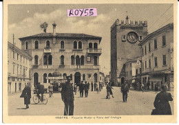 Veneto-venezia-mestre Frazione Di Venezia Piazzetta Matter E Torre Dell'orologio Animatissima Veduta  Anni 40 (v.retro) - Other & Unclassified