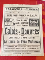 Affichette Programme Colombia Cinéma Parlant Sonore Colombes Avril 1932 Calais Douvres Lilian Harwey André Roanne - Programs