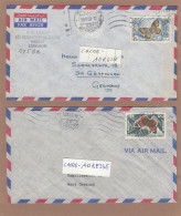 2 LETTRES AVEC TIMBRES "PAPILLON". - Lebanon