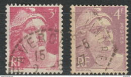 VAR Impression Dédoublée Sur 718 Et 806 TBE - Used Stamps