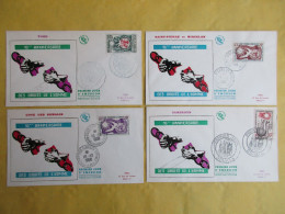 Marcophilie - Lot 4 Enveloppes 1° Jour - 10° Anniversaire Des Droits De L'Homme - 1958 - Colecciones (sin álbumes)