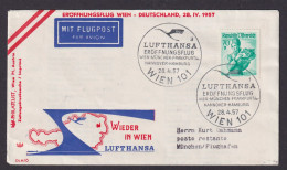 Flugpost Brief Air Mail Österreich Lufthansa Wien München Flughafen Schöner SST - Storia Postale