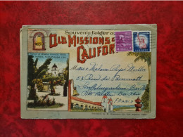 LETTRE USA 1902 CARTELA MISSINS CALIFORNIE MISSION SANTA BARBARA POUR SOUFFELWEYERSHEIM - Autres & Non Classés