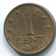 1 CENT 1972 ANTILLES NÉERLANDAISES Bronze Colonial Pièce #S10633.F.A - Niederländische Antillen