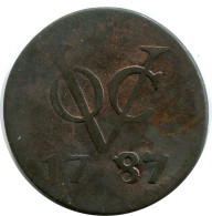 1787 UTRECHT VOC DUIT NETHERLANDS INDIES Koloniale Münze #VOC1491.11.U.A - Indie Olandesi