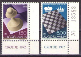 Yugoslavia 1972 - Chess Olympiade Skopje - Mi 1472-1473 - MNH**VF - Nuevos