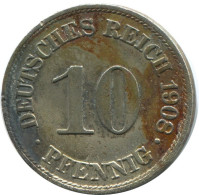 10 PFENNIG 1908 A ALEMANIA Moneda GERMANY #AD509.9.E.A - 10 Pfennig