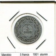 5 FRANCS 1951 MAROC MOROCCO Pièce #AS082.F.A - Marruecos