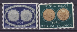 Belgian Congo 1954 Mi. 320-21, Königlichen Kolonialinstituts Jubiläumsmedaillen Complete Set, MH* (2 Scans) - Neufs