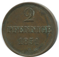 HANNOVER 2 PFENNIG 1851 B Hannover German States #DE10568.13.F.A - Autres & Non Classés