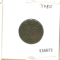 1780 UTRECHT VOC DUIT IINDES NÉERLANDAIS NETHERLANDS NEW YORK COLONIAL PENNY #E16672.8.F.A - Dutch East Indies