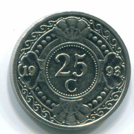 25 CENTS 1993 ANTILLAS NEERLANDESAS Nickel Colonial Moneda #S11289.E.A - Netherlands Antilles