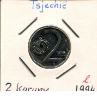 2 KORUN 1994 TSCHECHIEN CZECH REPUBLIC Münze #AP751.2.D.A - Czech Republic