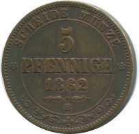 SAXONY 5 PFENNIG 1862 B Hannover German States #DE10561.13.F.A - Other & Unclassified