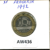 10 FRANCS 1992 FRANCIA FRANCE Moneda BIMETALLIC #AW436.E.A - 10 Francs