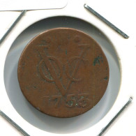 1753 UTRECHT VOC DUIT IINDES NÉERLANDAIS NETHERLANDS NEW YORK COLONIAL PENNY #VOC1562.10.F.A - Niederländisch-Indien