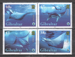 Gibraltar 2006 Mi 1150-1153 In Pairs MNH WWF - DEVIL RAY - Unused Stamps