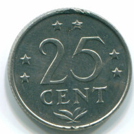 25 CENTS 1975 NIEDERLÄNDISCHE ANTILLEN Nickel Koloniale Münze #S11627.D.A - Niederländische Antillen