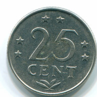 25 CENTS 1975 ANTILLES NÉERLANDAISES Nickel Colonial Pièce #S11612.F.A - Antille Olandesi