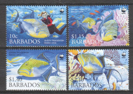 Barbados 2006 Mi 1119-1122 MNH WWF - QUEEN TRIGGERFISH - Unused Stamps