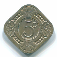 5 CENTS 1967 NIEDERLÄNDISCHE ANTILLEN Nickel Koloniale Münze #S12462.D.A - Netherlands Antilles