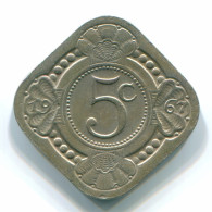 5 CENTS 1967 NIEDERLÄNDISCHE ANTILLEN Nickel Koloniale Münze #S12462.D.A - Antillas Neerlandesas