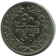 50 PIASTRES 1975 LIRANESA LEBANON Moneda #AH791.E.A - Libano