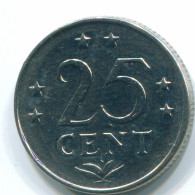25 CENTS 1971 NIEDERLÄNDISCHE ANTILLEN Nickel Koloniale Münze #S11581.D.A - Netherlands Antilles