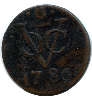 1786 UTRECHT VOC DUIT NEERLANDÉS NETHERLANDS INDIES #VOC1490.11.E.A - Nederlands-Indië