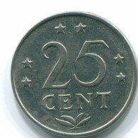 25 CENTS 1971 NIEDERLÄNDISCHE ANTILLEN Nickel Koloniale Münze #S11512.D.A - Niederländische Antillen