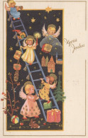 ÁNGEL NAVIDAD Vintage Tarjeta Postal CPSMPF #PAG744.A - Angels