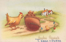 PASQUA POLLO UOVO Vintage Cartolina CPA #PKE423.A - Easter