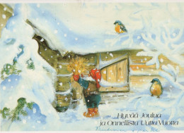 SANTA CLAUS Happy New Year Christmas GNOME Vintage Postcard CPSM #PBA966.A - Santa Claus