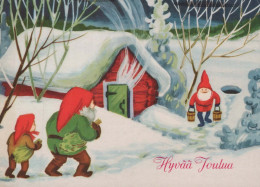 BABBO NATALE Buon Anno Natale GNOME Vintage Cartolina CPSM #PAY556.A - Santa Claus