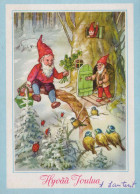 SANTA CLAUS Happy New Year Christmas GNOME Vintage Postcard CPSM #PAY479.A - Santa Claus