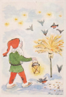 WEIHNACHTSMANN SANTA CLAUS Neujahr Weihnachten GNOME Vintage Ansichtskarte Postkarte CPSM #PAY173.A - Santa Claus