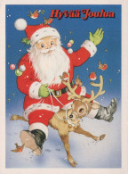 BABBO NATALE Buon Anno Natale Vintage Cartolina CPSM #PBO078.A - Santa Claus